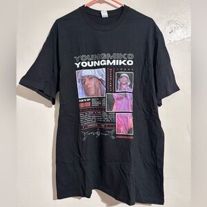 Black Graphic Young Miko T-Shirt NWOT unisex 2XL